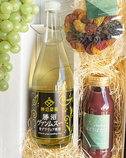 ぶどうばたけの贈答セットA｜スパークリングワイン・ジュース・レーズン